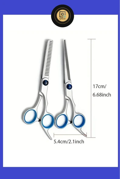 QNİAY 10 Parça 6 inç Gri Ultra Profesyonel Deri Çantalı Berber Kuaför Saç Sakal Bıyık Makas Seti - Resim 4
