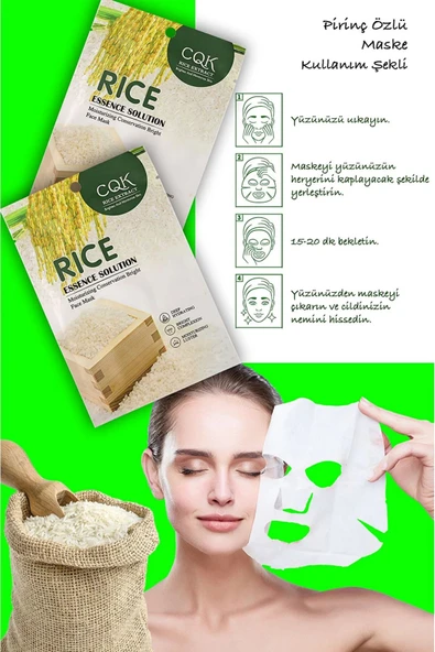 QNİAY QniAY Pirinç Rice İpek Protein Özlü Ton Eşitleyici Pirinç Yüz Maskesi 30ML 1 Adet - Resim 2
