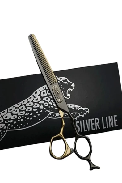 QNİAY 6 Parça Black-Gold Çantalı Saç Kesim Makas Seti Düz ve Ara Makas Saç Tıraş Kuaför Berber - 5