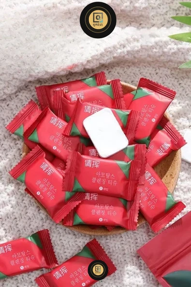 QNİAY Tek Kullanımlık Sıkıştırılmış 20 adet Yüz Mendil Kompakt Mini Kare Mendil Seyahat Havlusu - 6