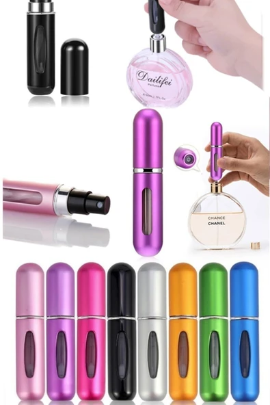 QNİAY 5 Ml Cep Parfüm Şişesi Taşınabilir Pembe Portatif Şık Tasarım Parfüm Doldurulabilin Mini Lüx Şişe - 1