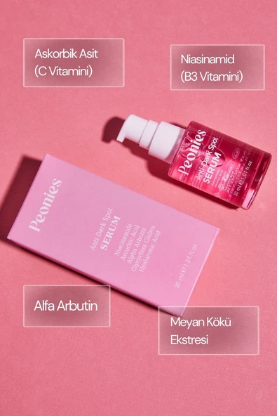 PEONİES Anti Dark Spot Serum | Leke Karşıtı, Aydınlatıcı Serum | C Vit, Arbutin, Niasinamid | Tüm Ciltler - 2