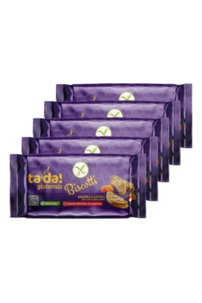 Tada Glutensiz Gluten Free Bademli Kayısılı Bıscotti 110 Gr (5 Adet)