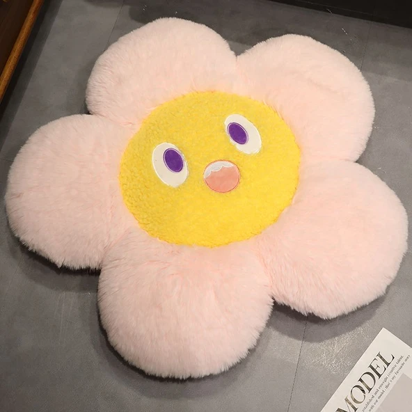 Pembe Çiçek Yaprağı Peluş Minder - 85cm
