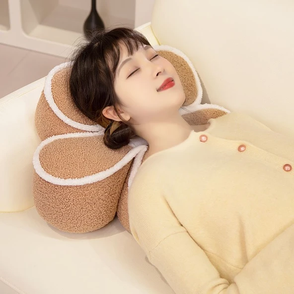 Çiçek Şeklinde Peluş Minder - Beyaz - 50cm - 7