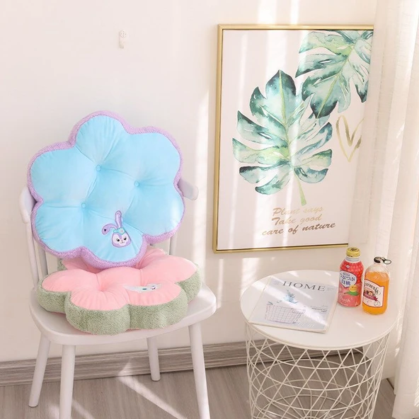 Petal Peluş Minder - Sarı Yeşil - 12
