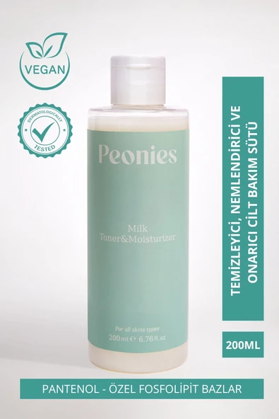 PEONİES Milk Toner & Moisturizer | Temizleyici Ve Nemlendirici Tonik | Tüm Cilt Tipleri