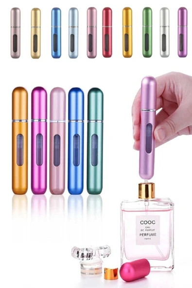 QNİAY 5 Ml Cep Parfüm Şişesi Taşınabilir Pembe Portatif Şık Tasarım Parfüm Doldurulabilin Mini Lüx Şişe - 2
