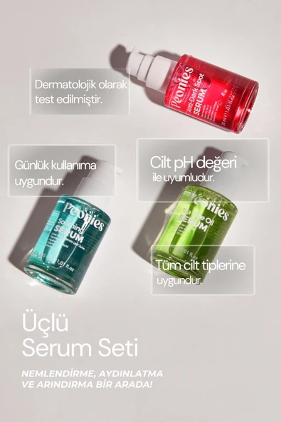 PEONİES Arındıran, Nemlendiren ve Aydınlatan Üçlü Serum Seti - 3