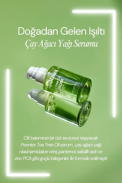 PEONİES Tea Tree Oil Serum | Çay Ağacı Yağı, Niasinamid, Aloe Vera, Pantenol, Salisilik Asit Ve Zinc Pca - 2