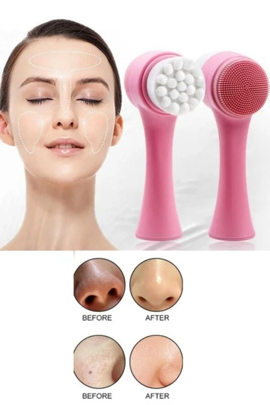 QNİAY Çift Taraflı Arındırıcı Yüz Temizleme Fırçası - Resim 3