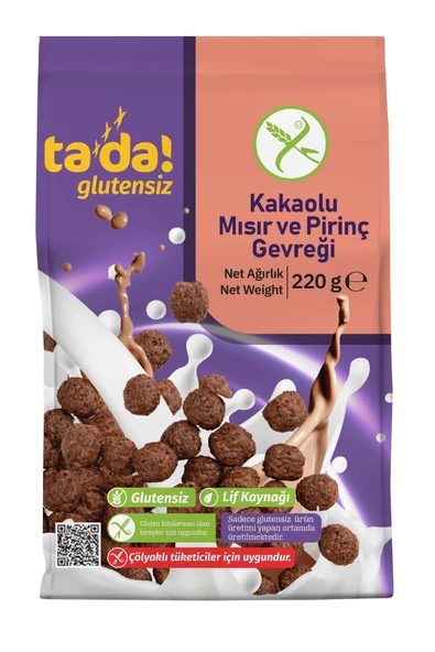 Tada Glutensiz Kakaolu Kahvaltılık Mısır Ve Pirinç Gevreği 220gr