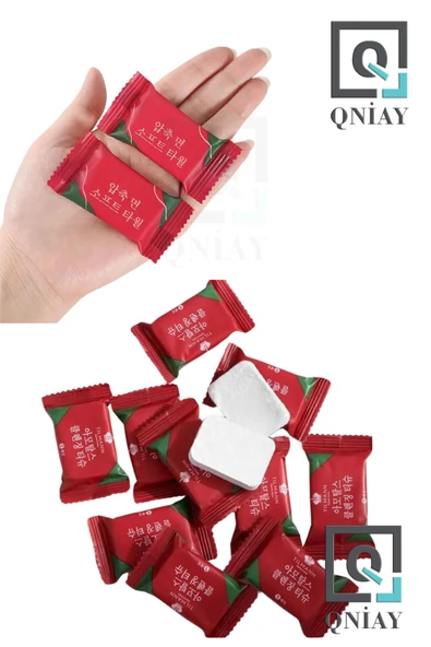 QNİAY Tek Kullanımlık Sıkıştırılmış 20 adet Yüz Mendil Kompakt Mini Kare Mendil Seyahat Havlusu - 2