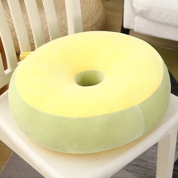 Makaron Peluş Minder - Sarı - 40cm