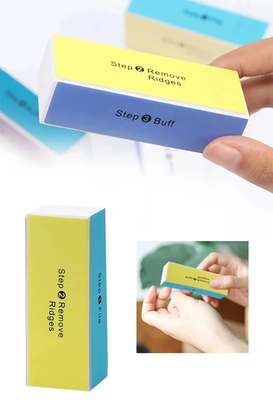 QNİAY 4 Yönlü Profesyonel Manikür Pedikür Törpüsü Tırnak Parlatıcı El Ayak Törpüsü Protez Tırnak Bakım Oje - Resim 2