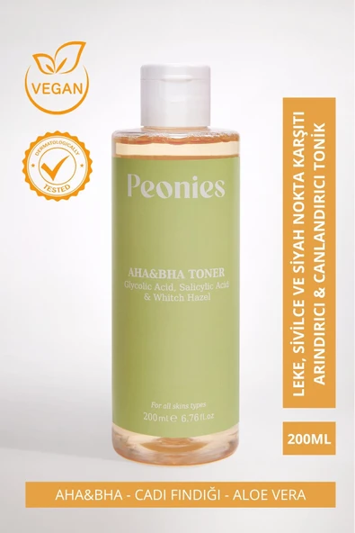 PEONİES Glikolik Asit ve Salisilik Asit AHA BHA Tonik Peeling 200 mL