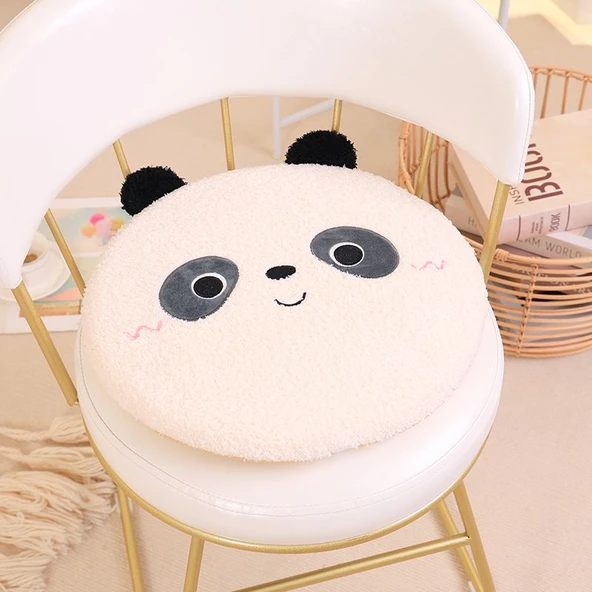 Çizgi Film Peluş Minder - Panda Yuvarlak 40cm
