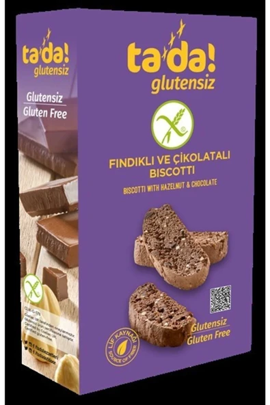 Tada Glutensiz Çikolatalı Fındıklı Biscotti 110g