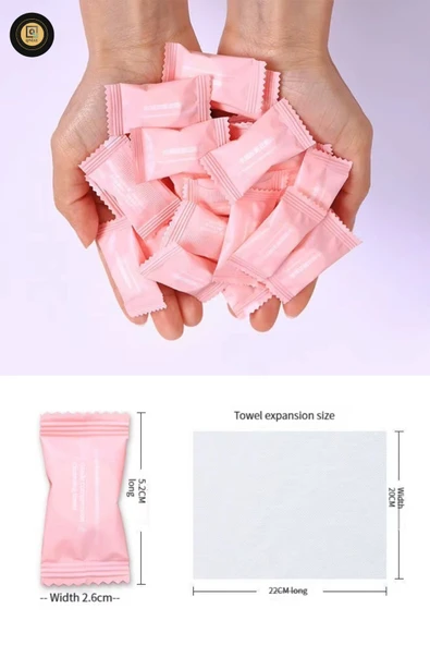 QNİAY 10 Adet Sıkılaştırılmış Seyahat Yüz & Makyaj Temizleme Mendili Yüz Temizleme Havlusu Makyaj Temizle - Resim 3