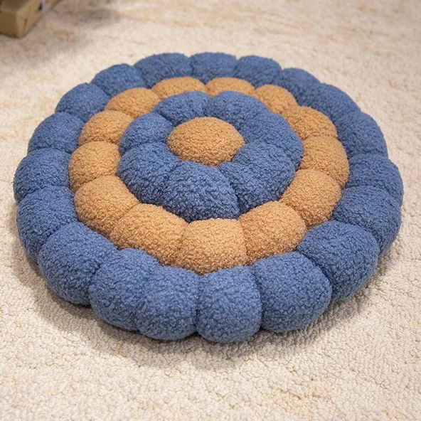 Kurabiye Peluş Yastık - Mavi - 40cm