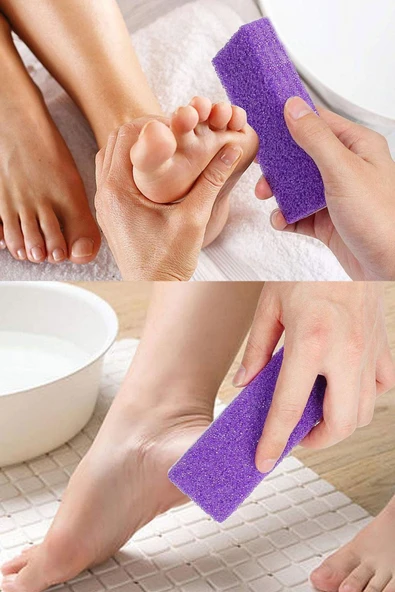 QNİAY Cilt Topuk Taşı (3 Adet) Kazıyıcı Peeling Banyo Poza Taşı Pedikür Manikür Nasır Doğal Ayak Bakımı