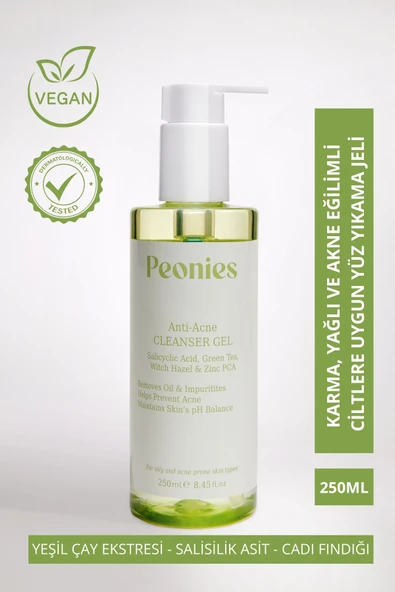 PEONİES Anti-acne Cleanser Gel | Yağlı, Akneli Ve Karma Ciltler Için Salisilik Asitli Yıkama Jeli