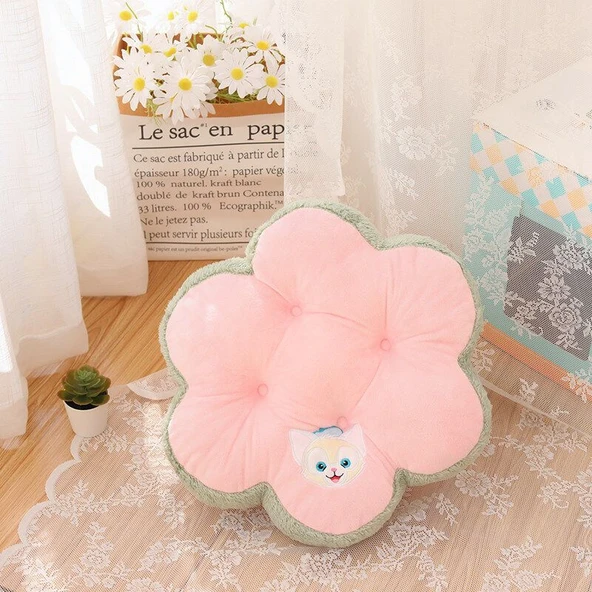 Petal Peluş Minder - Sarı Yeşil - 7