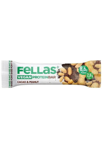 Fellas Vegan Protein Bar - Yer Fıstığı Ve Kakaolu 40g X 12 Adet - 2