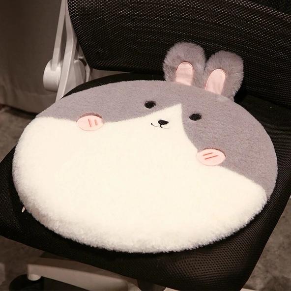 Yıkanabilir Kahverengi Kedi Tasarımlı Hafızalı Köpük Koltuk Minderi - 40cm - 7