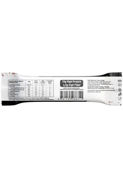 Fellas Yüksek Protein Bar - Bademli ve Kakaolu 45 gr x 12 Adet - 4