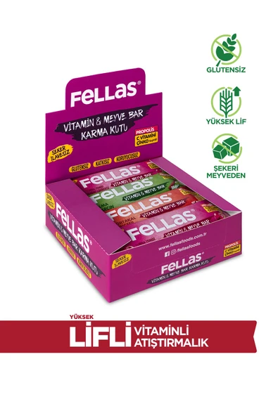 Fellas Vitamin & Meyve Bar Karma Kutu 12 Adet (3 Çeşit)