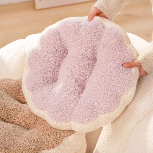 Makaron Stil Peluş Minder - Badem Bej - 40cm - 11