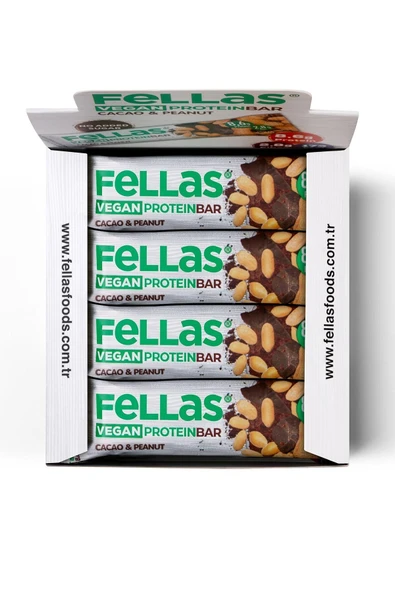 Fellas Vegan Protein Bar - Yer Fıstığı Ve Kakaolu 40g X 12 Adet - 4