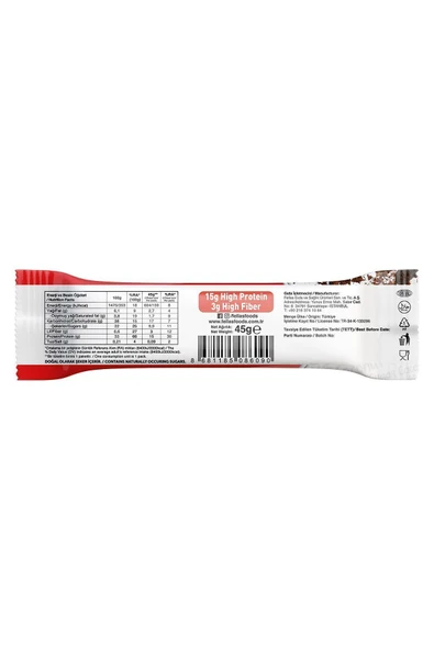 Fellas Yüksek Protein Bar - Hindistan Cevizli ve Kakaolu 45 gr x 12 Adet - 3