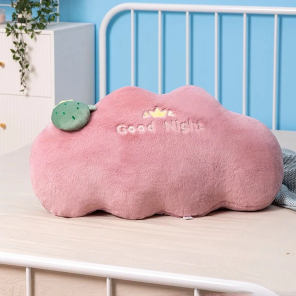 Meyve Peluş Yastık - Uzun Tüylü Pembe Kaktüs - 60cm