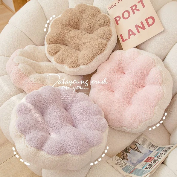 Makaron Stil Peluş Minder - Badem Bej - 40cm - 2