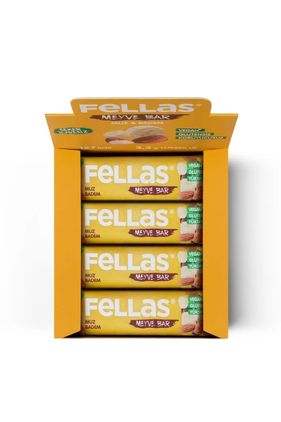 Fellas Meyve Bar - Muzlu ve Bademli 35g x 12 Adet - 5