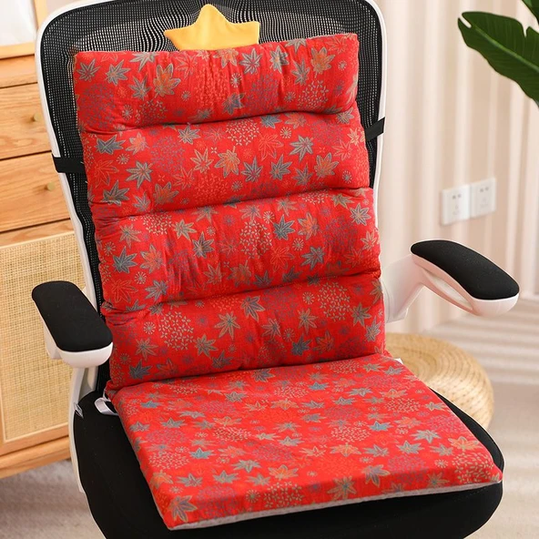 Pamuklu Üç Katmanlı Çok Amaçlı Minder - Kırmızı Yıldızlı 90x40x4cm