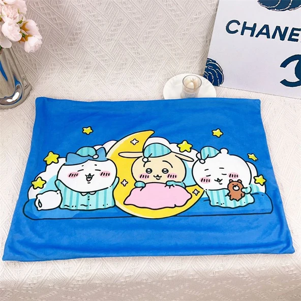 Tek Peluş Yastık Kılıfı 62x42cm - Koyu Mavi İyi Geceler