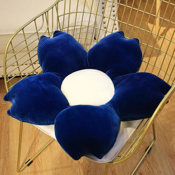 Avrupa Tarzı Petal Peluş Koltuk Minderi - Kırmızı 55cm - 10