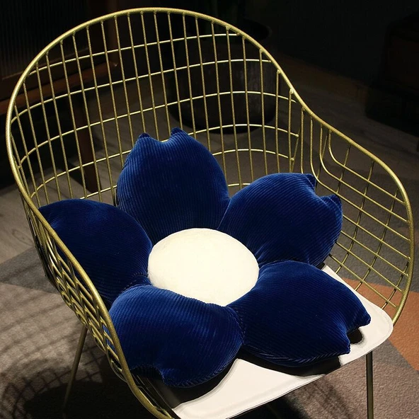 Avrupa Tarzı Petal Peluş Koltuk Minderi - Kırmızı 55cm - 2