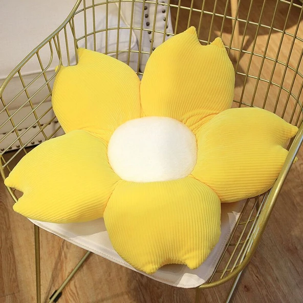 Avrupa Tarzı Petal Peluş Koltuk Minderi - Mavi 55cm - 8