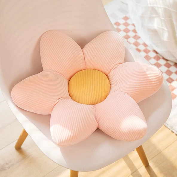 Çiçek Peluş Minder Yastık - Pembe Nergis - 30cm