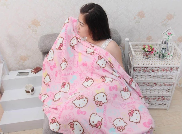 Sevimli Flanel Battaniye - Kırmızı - 1m x 1.5m - 2