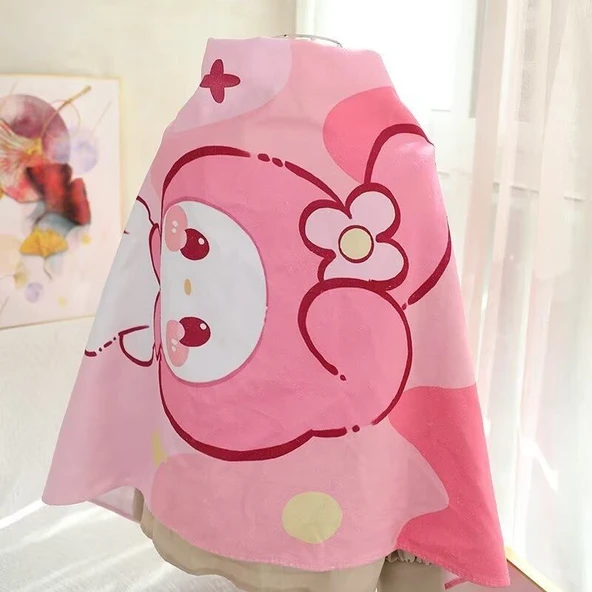 Sanrio Dondurma Serisi Plaj Havlusu - Mavi - 70x140cm - 7