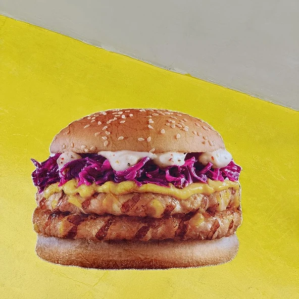 Yiyecek Desenli Battaniye - Lahana Burger - Küçük 90x70cm