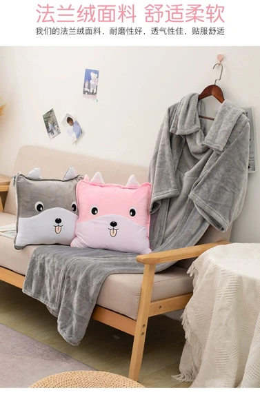 Giyilebilir ve Saklanabilir Peluş Battaniye - Pembe Hamster 160*150cm - 9