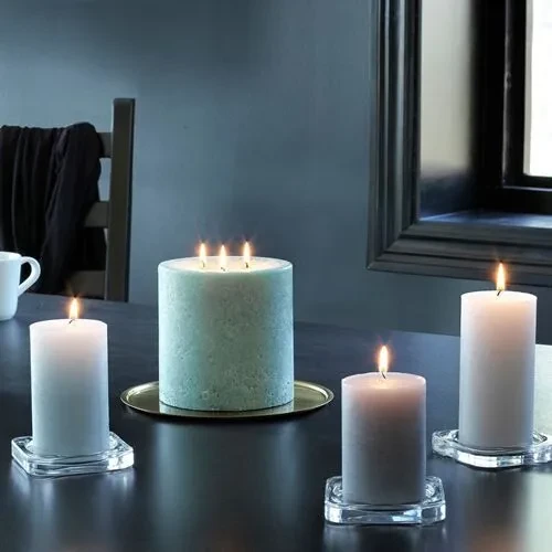 IKEA Informera Dekoratif Blok Mum Gri 3 Adet - Resim 3