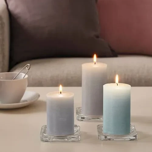 IKEA Informera Dekoratif Blok Mum Gri 3 Adet - Resim 2