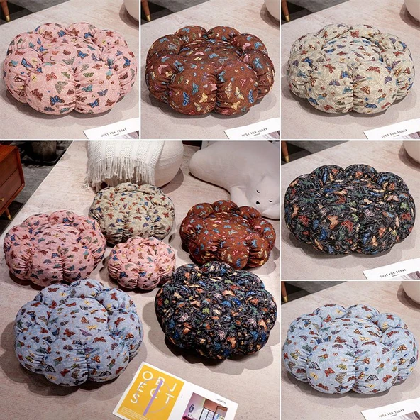 Retro Kelebek Yer Minderi Peluş Oyuncak - Bej 80cm - 9
